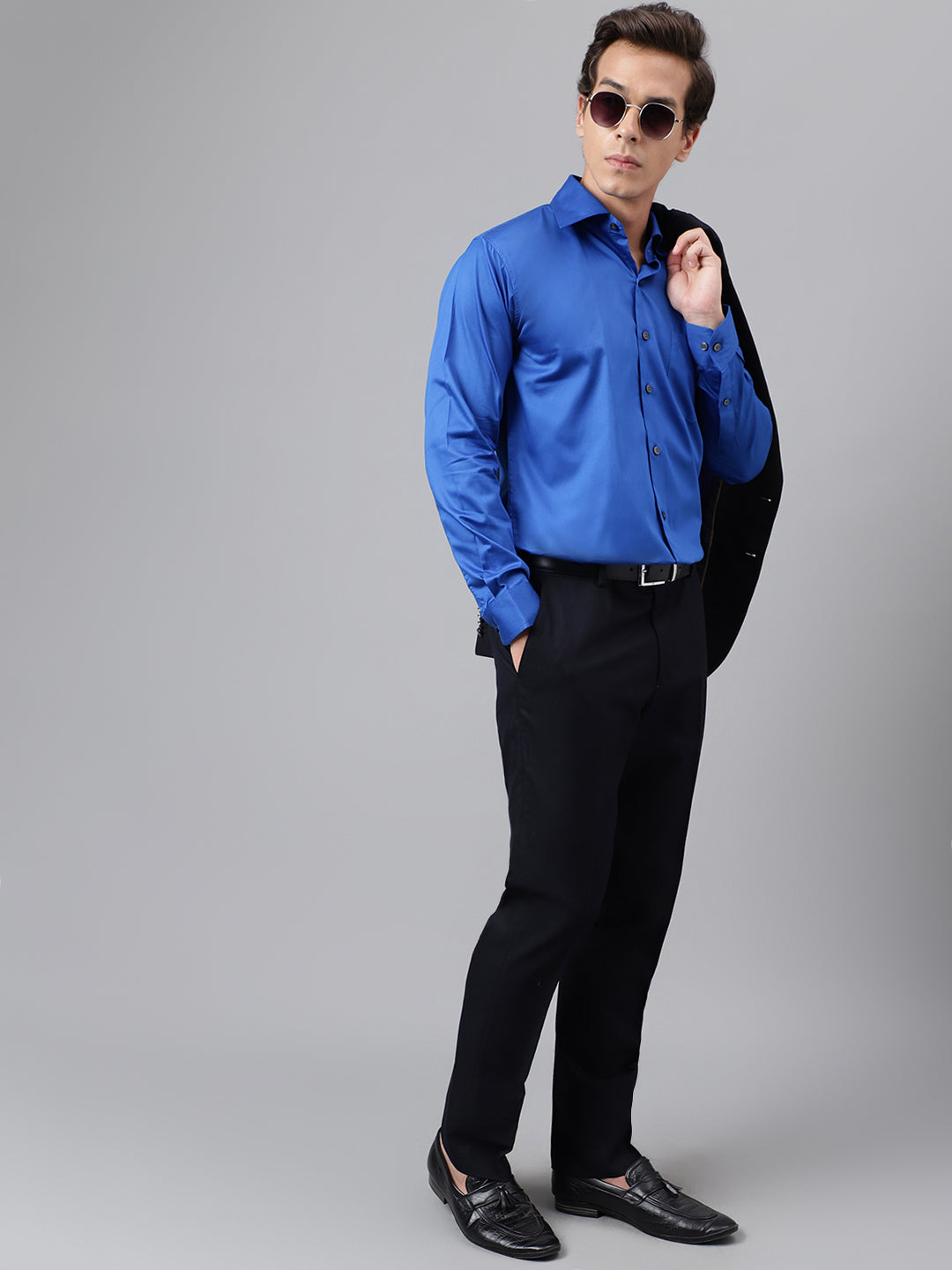 Hespoke Originals Men Solid Formal Dark Blue Shirt - Buy Hespoke Originals  Men Solid Formal Dark Blue Shirt Online at Best Prices in India |  Flipkart.com